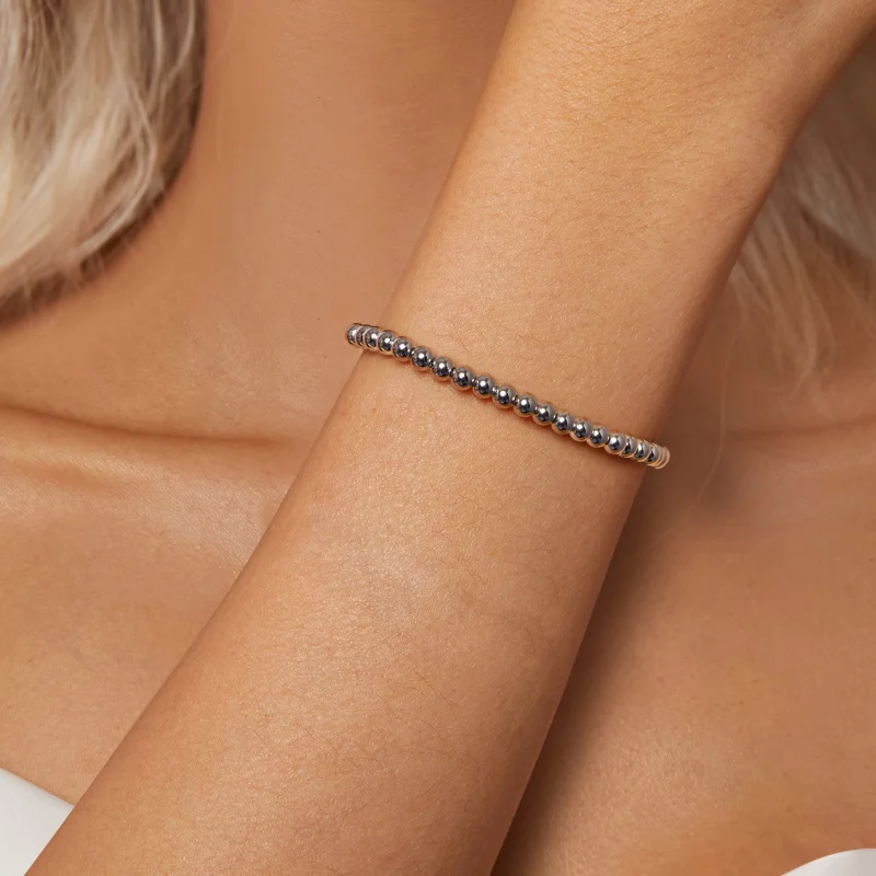 (Bild für) PANDORA-Stil Silberperlen-Armband - BSB175 - Ansicht 5