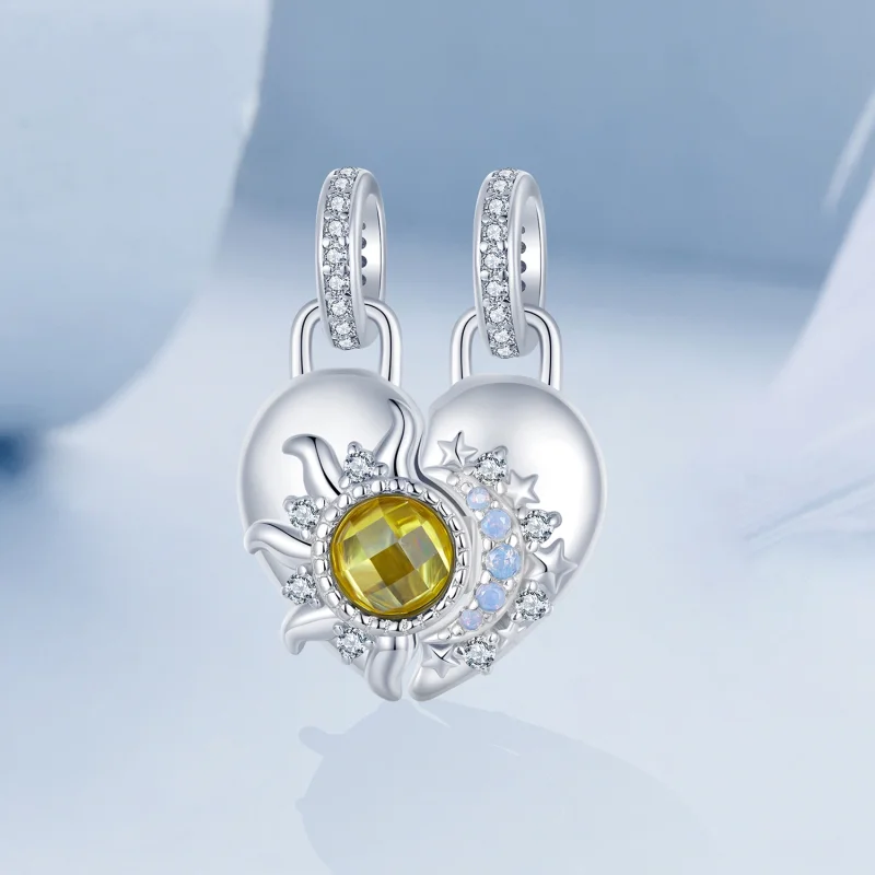 (Bild für) PANDORA-Stil Sonne-und-Mond-Liebesanhänger - BSC1034 - Ansicht 2