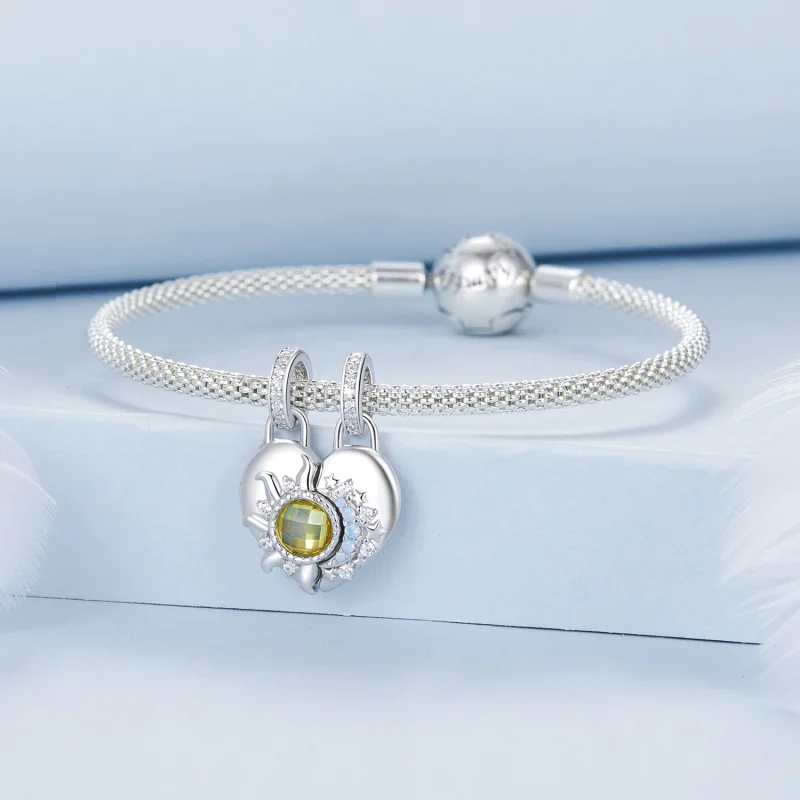 (Bild für) PANDORA-Stil Sonne-und-Mond-Liebesanhänger - BSC1034 - Ansicht 9