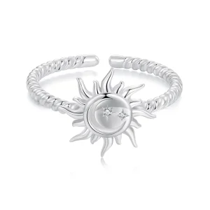 (Bild für) PANDORA-Stil Sonne und Mond offener Ring - SCR1038-E