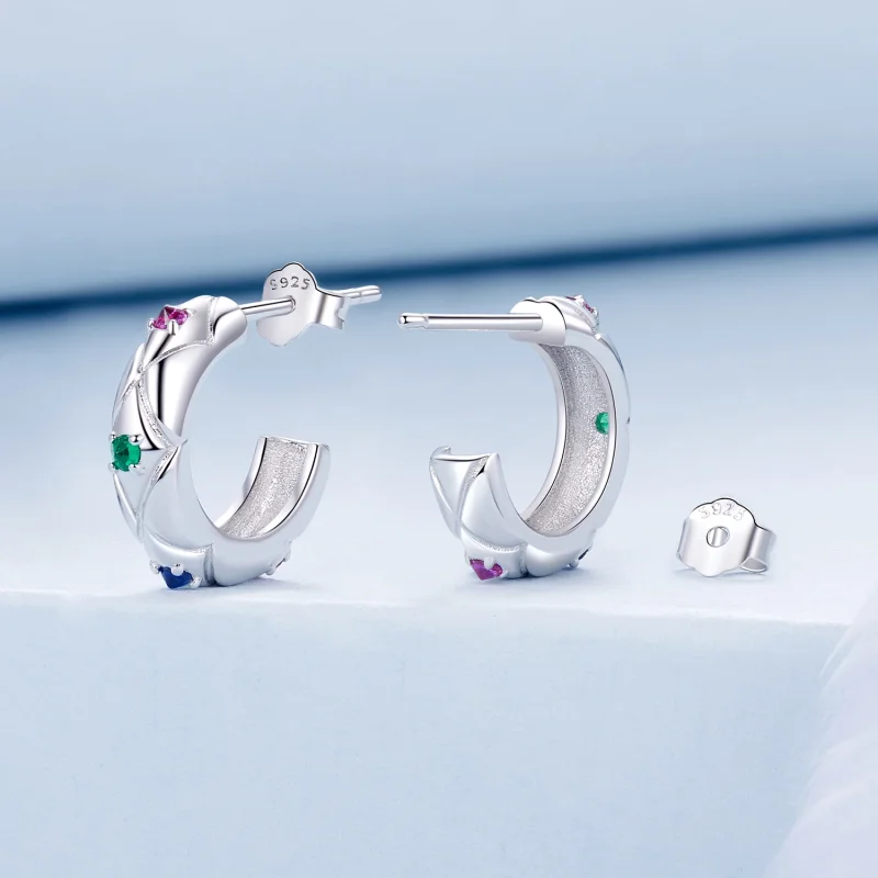 (Bild für) PANDORA-Stil Vintage-Diamantmuster Ohrringe - BSE1032 - Ansicht 2