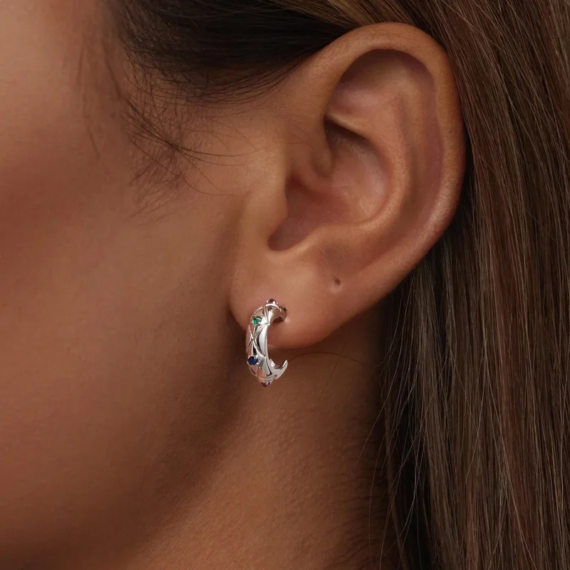 (Bild für) PANDORA-Stil Vintage-Diamantmuster Ohrringe - BSE1032 - Ansicht 6