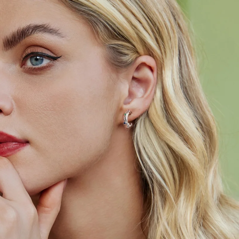 (Bild für) PANDORA-Stil Vintage-Diamantmuster Ohrringe - BSE1032 - Ansicht 7