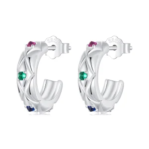 (Bild für) PANDORA-Stil Vintage-Diamantmuster Ohrringe - BSE1032