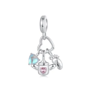 (Bild für) PANDORA Style Baby-Fläschchen-Anhänger-Set - SCC2820