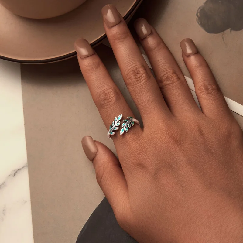 (Bild für) PANDORA Style Blattförmiger Offener Ring - BSR542-E - Ansicht 6