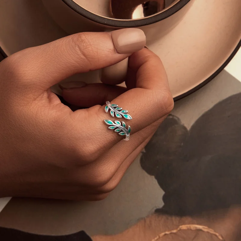 (Bild für) PANDORA Style Blattförmiger Offener Ring - BSR542-E - Ansicht 7