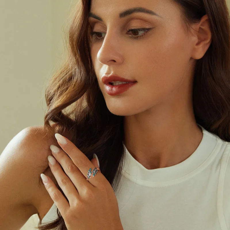 (Bild für) PANDORA Style Blattförmiger Offener Ring - BSR542-E - Ansicht 8