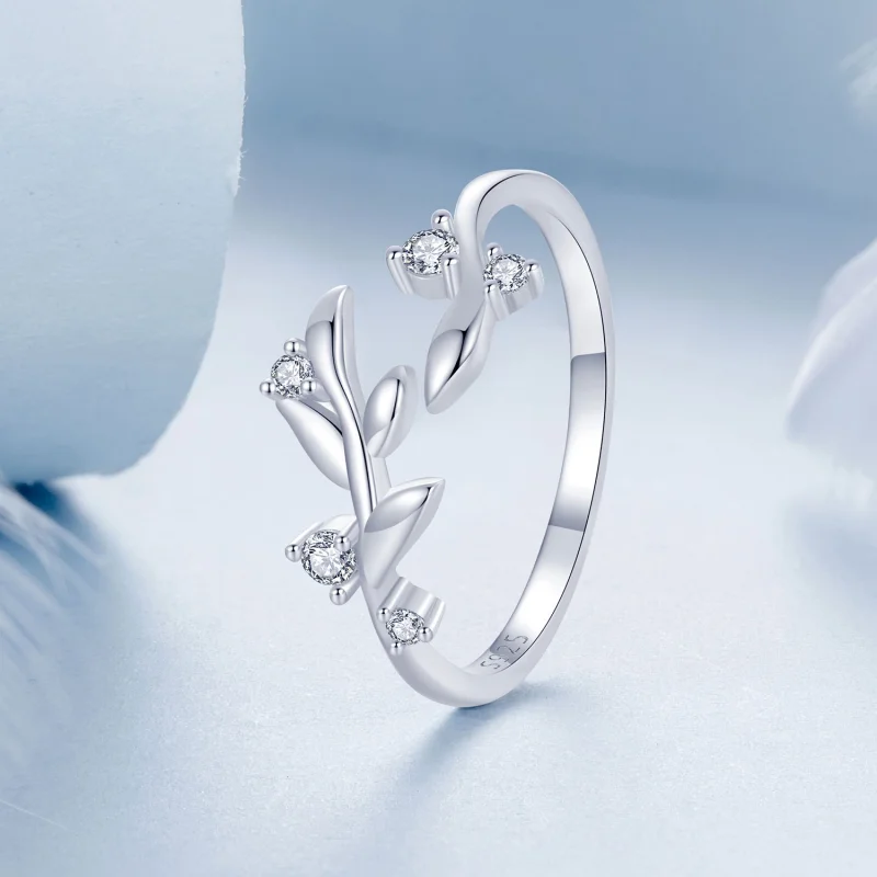 (Bild für) PANDORA Style Blattförmiger Offener Ring - BSR562-E - Ansicht 2