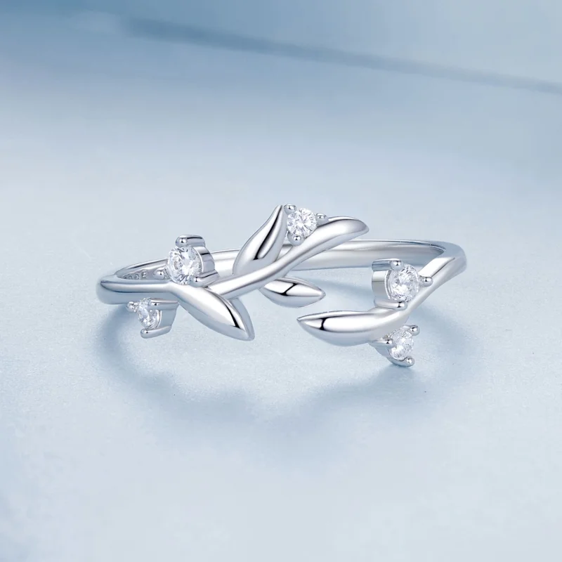 (Bild für) PANDORA Style Blattförmiger Offener Ring - BSR562-E - Ansicht 3