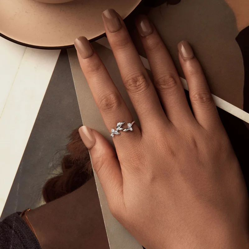 (Bild für) PANDORA Style Blattförmiger Offener Ring - BSR562-E - Ansicht 4