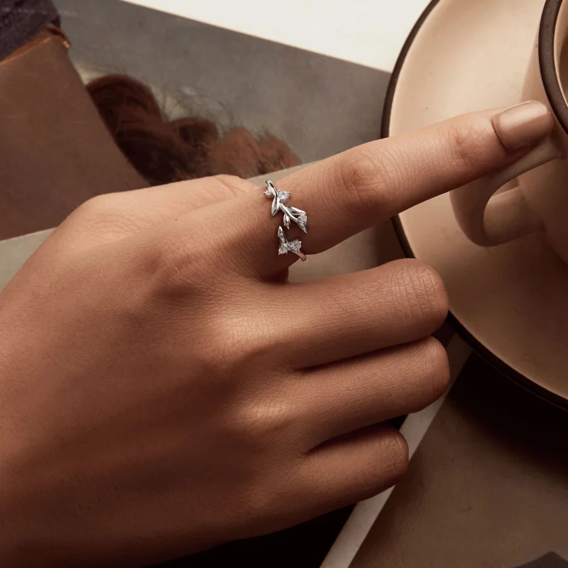 (Bild für) PANDORA Style Blattförmiger Offener Ring - BSR562-E - Ansicht 5