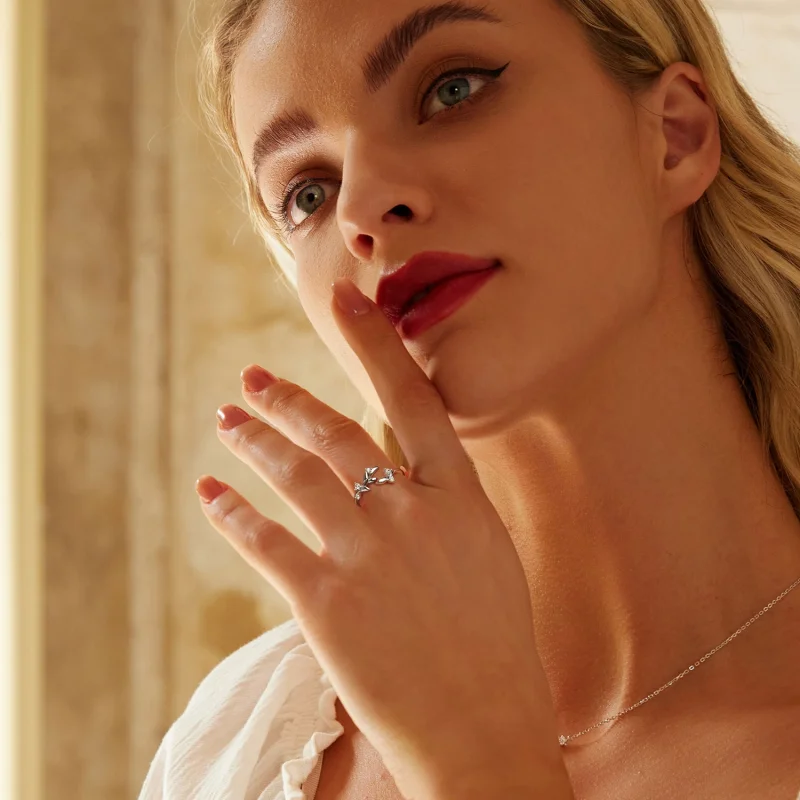 (Bild für) PANDORA Style Blattförmiger Offener Ring - BSR562-E - Ansicht 7