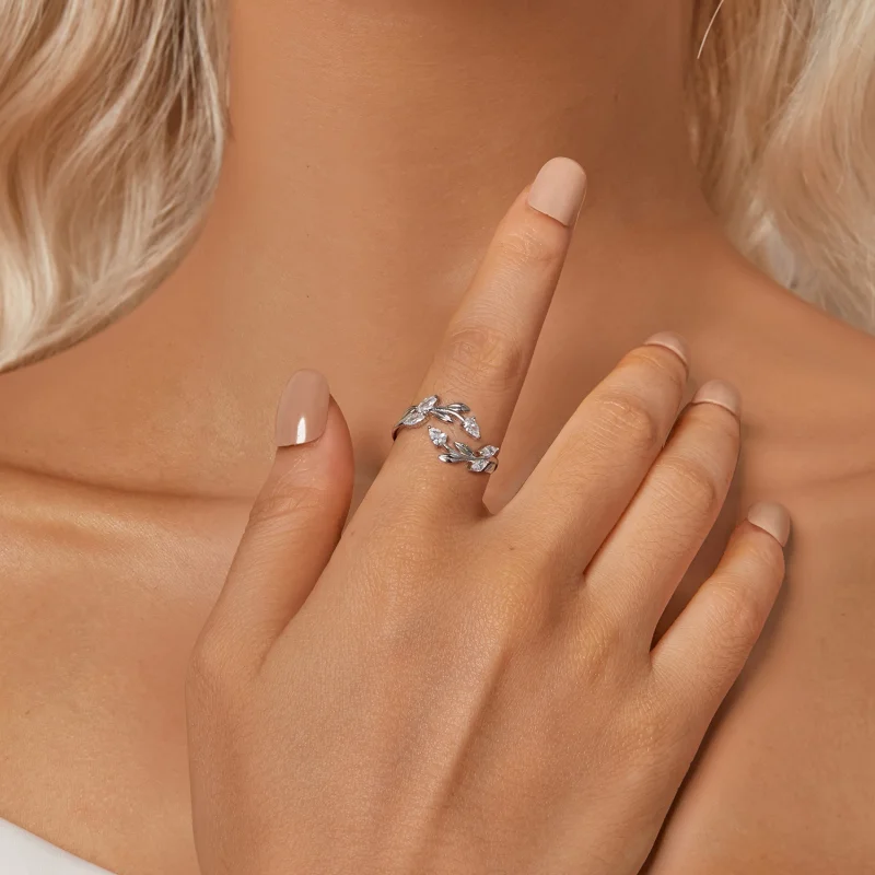 (Bild für) PANDORA Style Blattwickel-Offenring - BSR552-E - Ansicht 6