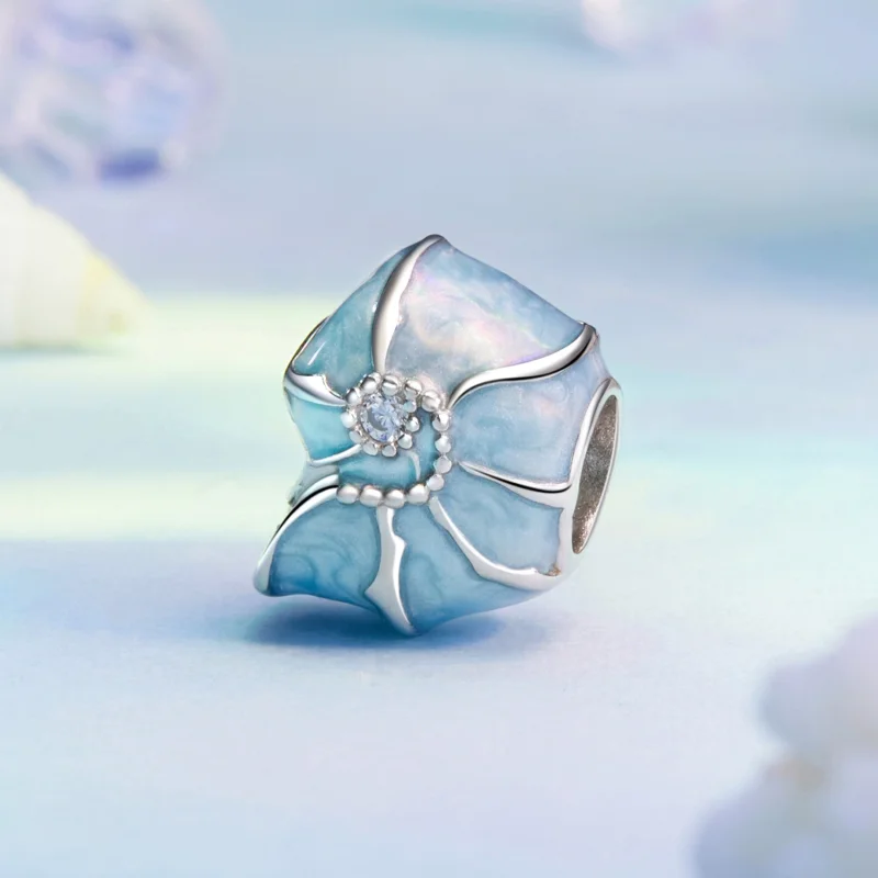 (Bild für) PANDORA Style Blaue Muschel-Anhänger - BSC1018 - Ansicht 2