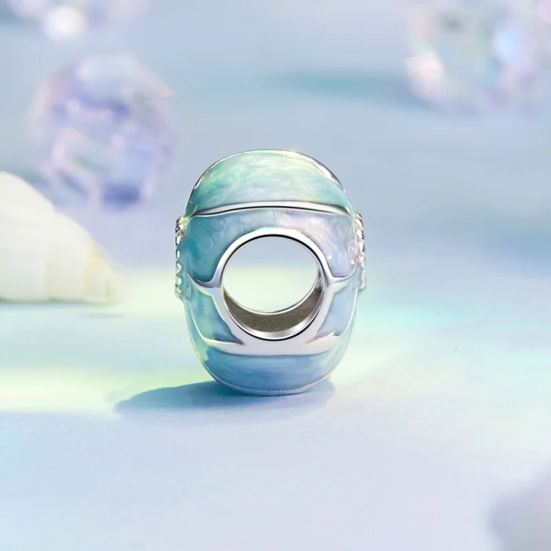 (Bild für) PANDORA Style Blaue Muschel-Anhänger - BSC1018 - Ansicht 3