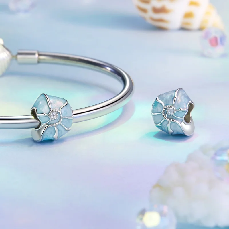 (Bild für) PANDORA Style Blaue Muschel-Anhänger - BSC1018 - Ansicht 4