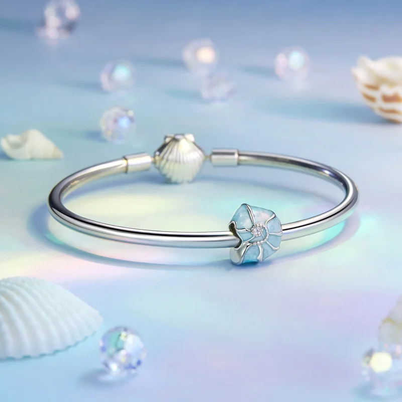 (Bild für) PANDORA Style Blaue Muschel-Anhänger - BSC1018 - Ansicht 5