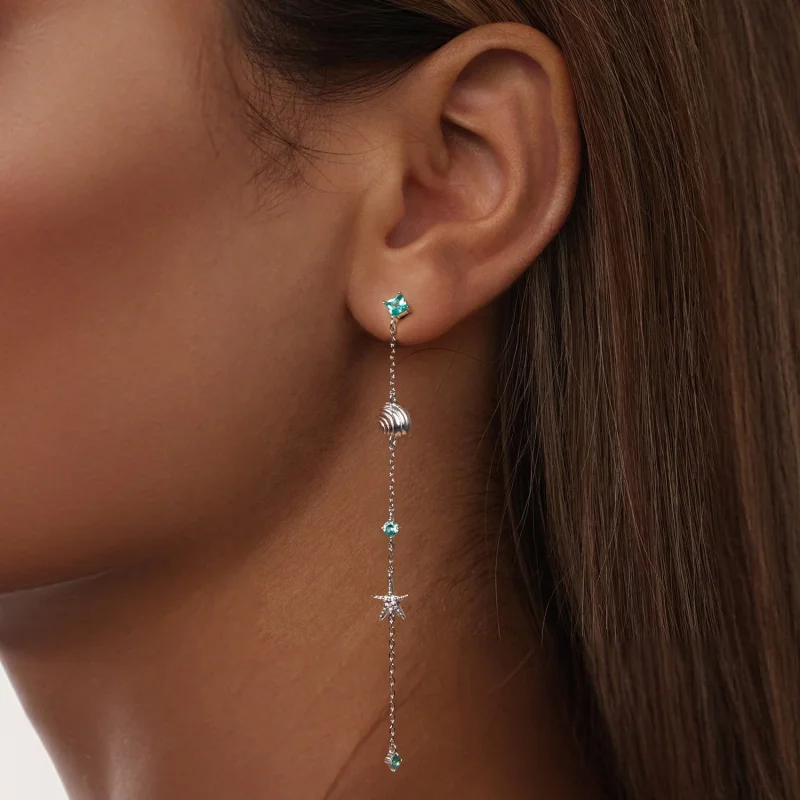 (Bild für) PANDORA Style Blaue Ozean Ohrringe - BSE1013 - Ansicht 6