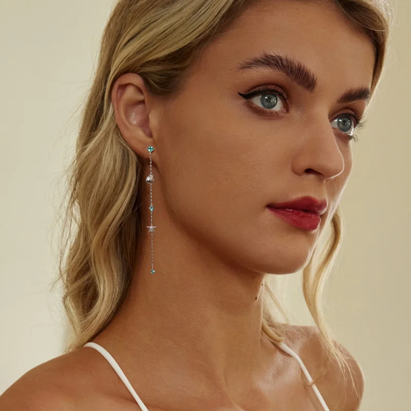 (Bild für) PANDORA Style Blaue Ozean Ohrringe - BSE1013 - Ansicht 7