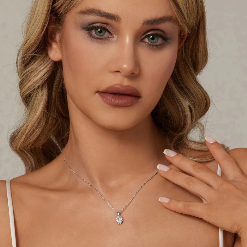 (Bild für) PANDORA Style Brilliant Beauty 1ct Moissanit Halskette (mit einem Zertifikat) - - Ansicht 6
