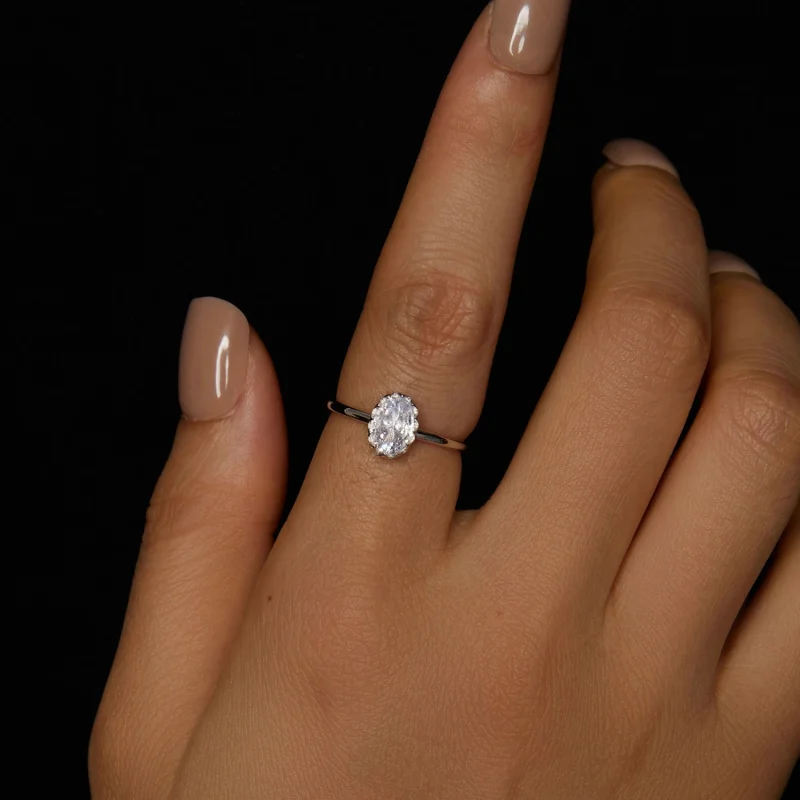 (Bild für) PANDORA Style Brilliant Beauty 1ct Moissanit Ring (mit einem Zertifikat) - MSR04 - Ansicht 4