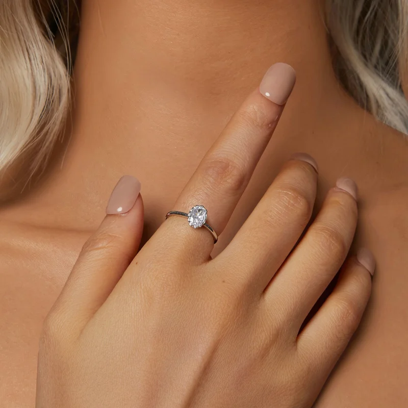 (Bild für) PANDORA Style Brilliant Beauty 1ct Moissanit Ring (mit einem Zertifikat) - MSR04 - Ansicht 5
