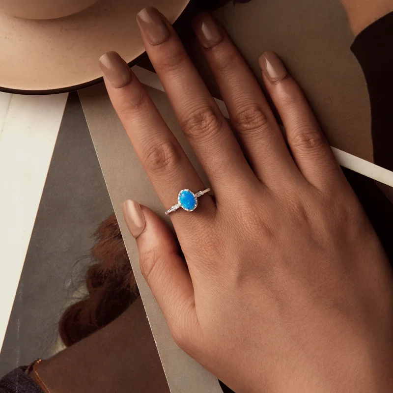(Bild für) PANDORA Style Crown Blauer Opal Ring - BSR564 - Ansicht 4
