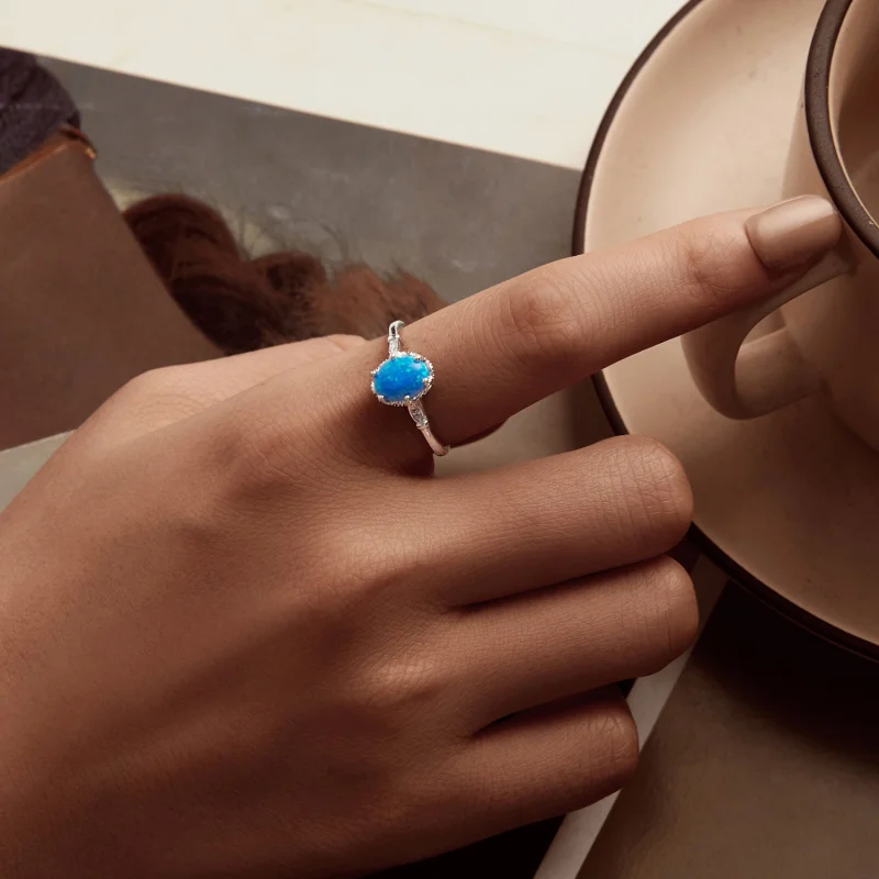 (Bild für) PANDORA Style Crown Blauer Opal Ring - BSR564 - Ansicht 5