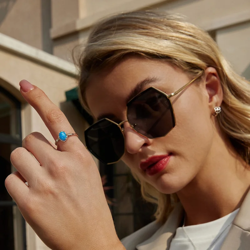(Bild für) PANDORA Style Crown Blauer Opal Ring - BSR564 - Ansicht 7