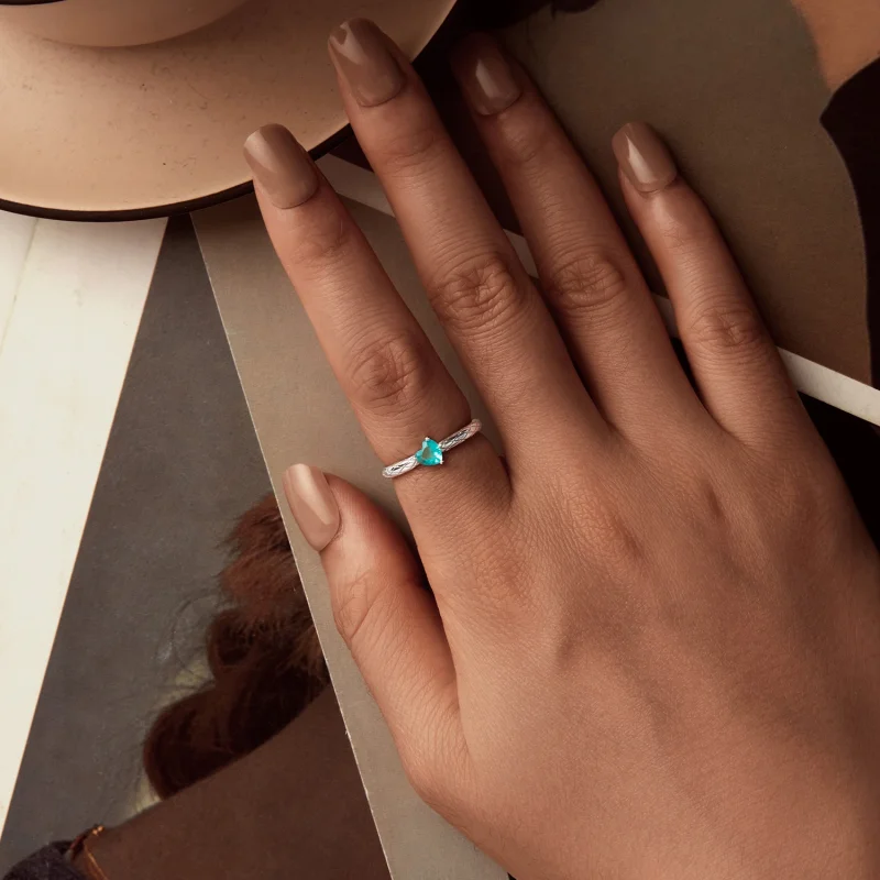 (Bild für) PANDORA Style Herz-Diamantmuster Ring - BSR563 - Ansicht 4