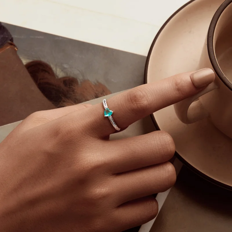 (Bild für) PANDORA Style Herz-Diamantmuster Ring - BSR563 - Ansicht 5