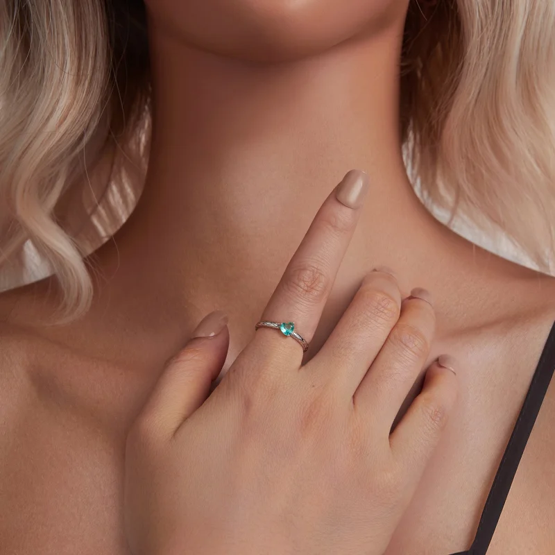 (Bild für) PANDORA Style Herz-Diamantmuster Ring - BSR563 - Ansicht 6