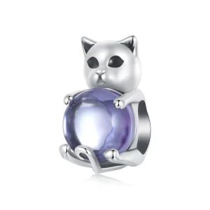 (Bild für) PANDORA Style Katzen-Glücksstein-Anhänger - SCC2796