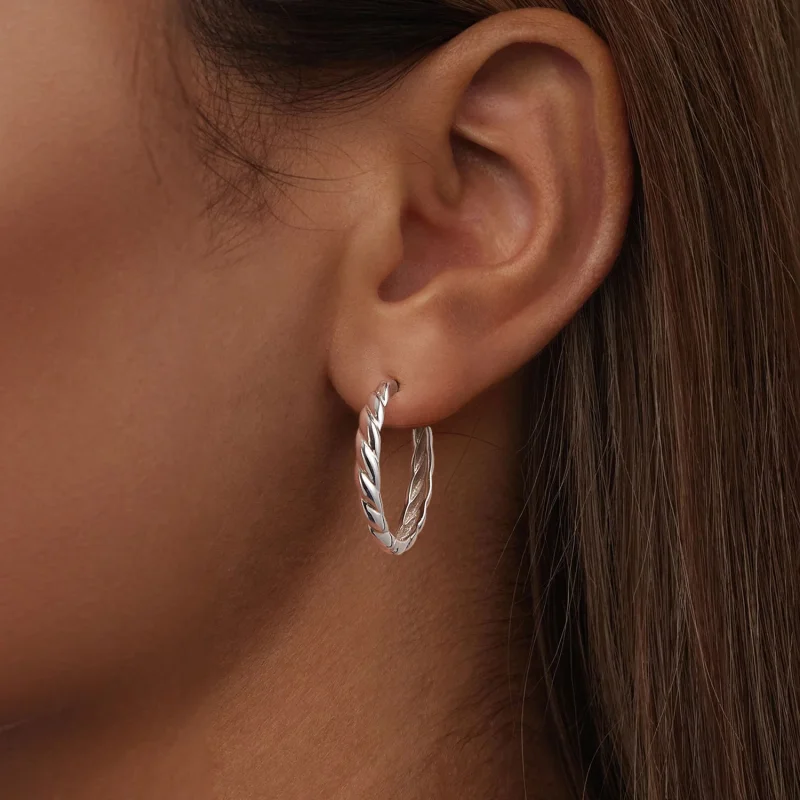 (Bild für) PANDORA Style Metallische Twist-Ohrringe - BSE1024-L - Ansicht 6