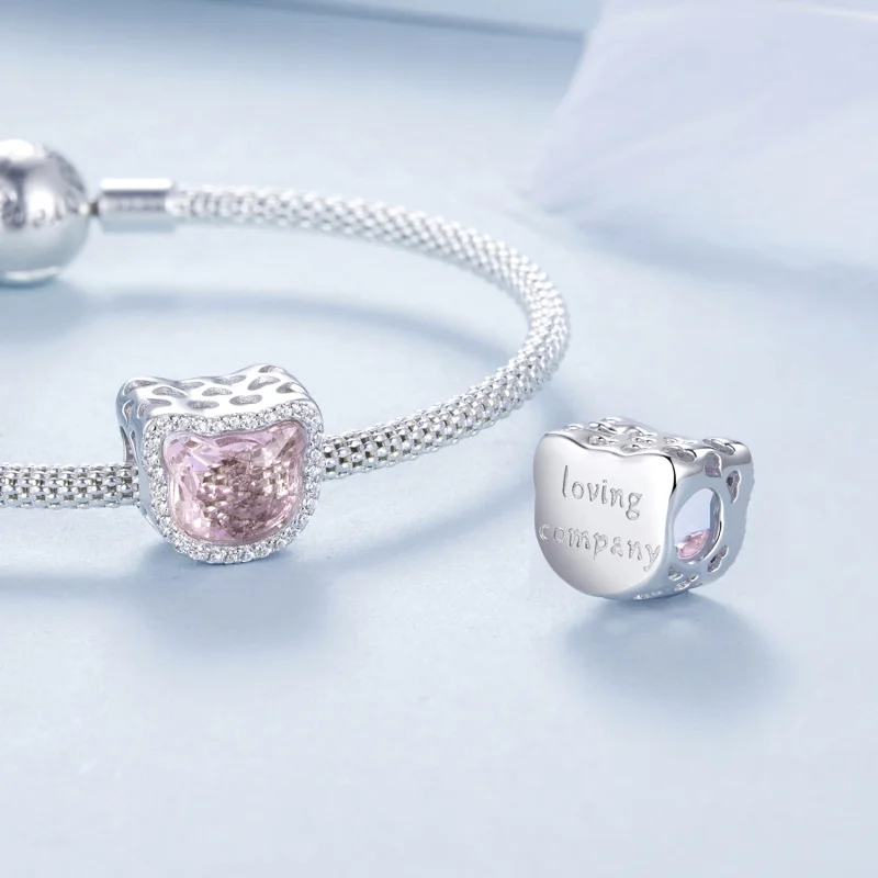 (Bild für) PANDORA Style Pink Cat Anhänger - BSC1020 - Ansicht 4