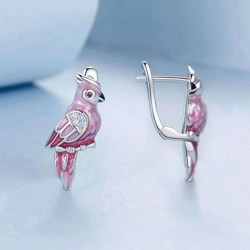(Bild für) PANDORA Style Pink Parrot Earrings - BSE1005 - Ansicht 3