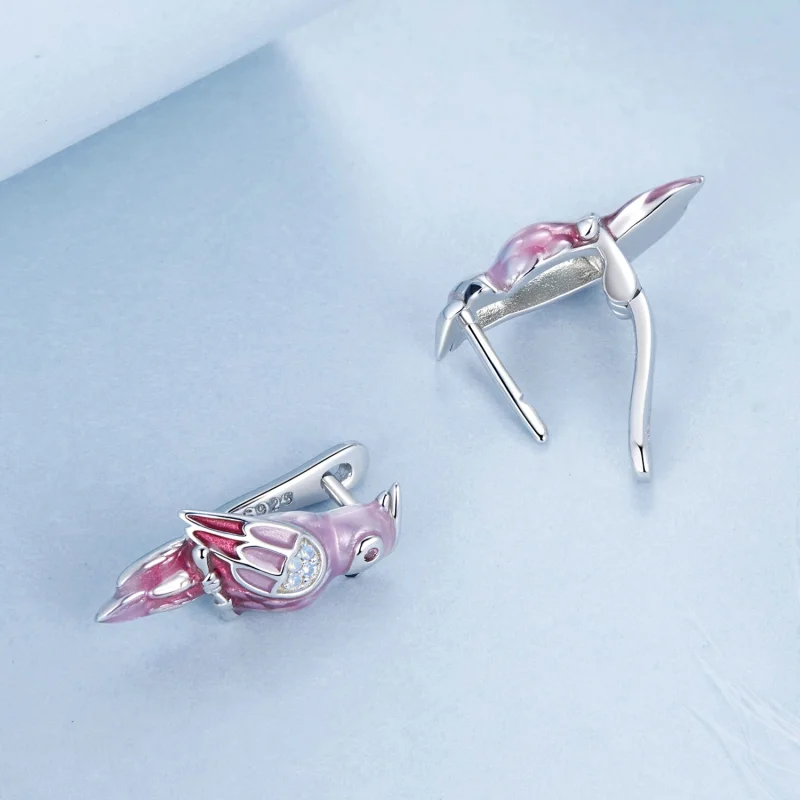 (Bild für) PANDORA Style Pink Parrot Earrings - BSE1005 - Ansicht 4