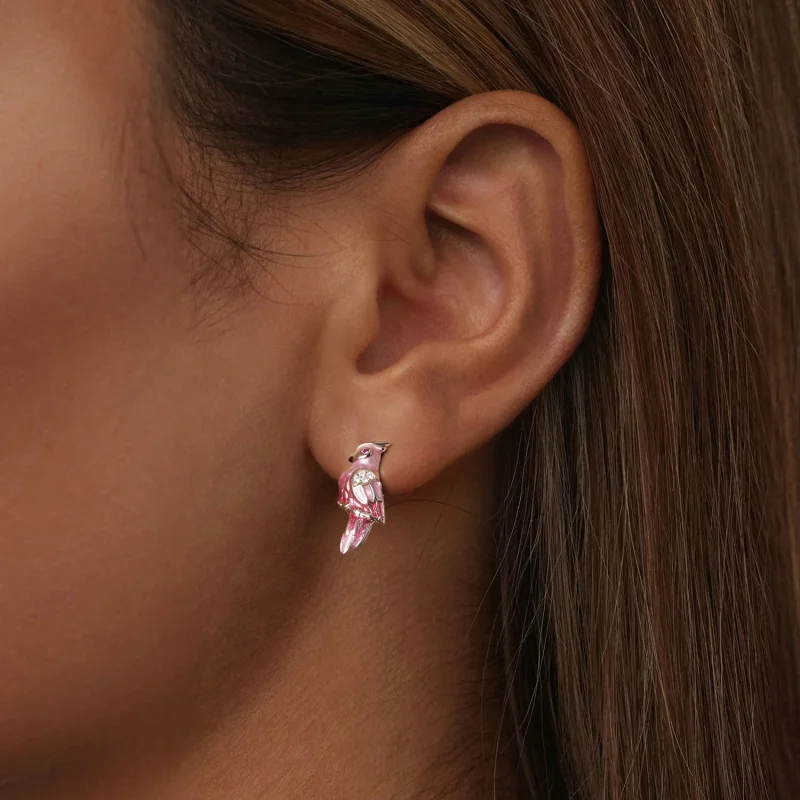 (Bild für) PANDORA Style Pink Parrot Earrings - BSE1005 - Ansicht 5