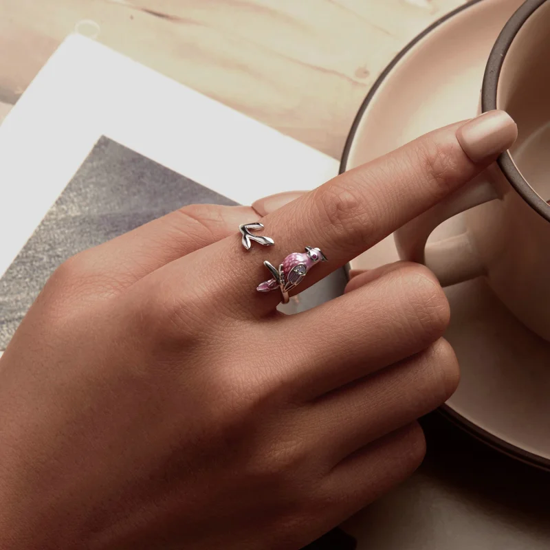 (Bild für) PANDORA Style Pink Parrot Open Ring - BSR551-E - Ansicht 5
