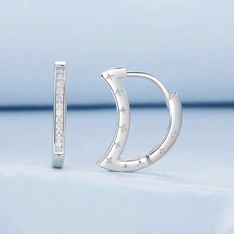 (Bild für) PANDORA Style Stern- und Mond-Ohrringe - BSE1031 - Ansicht 2