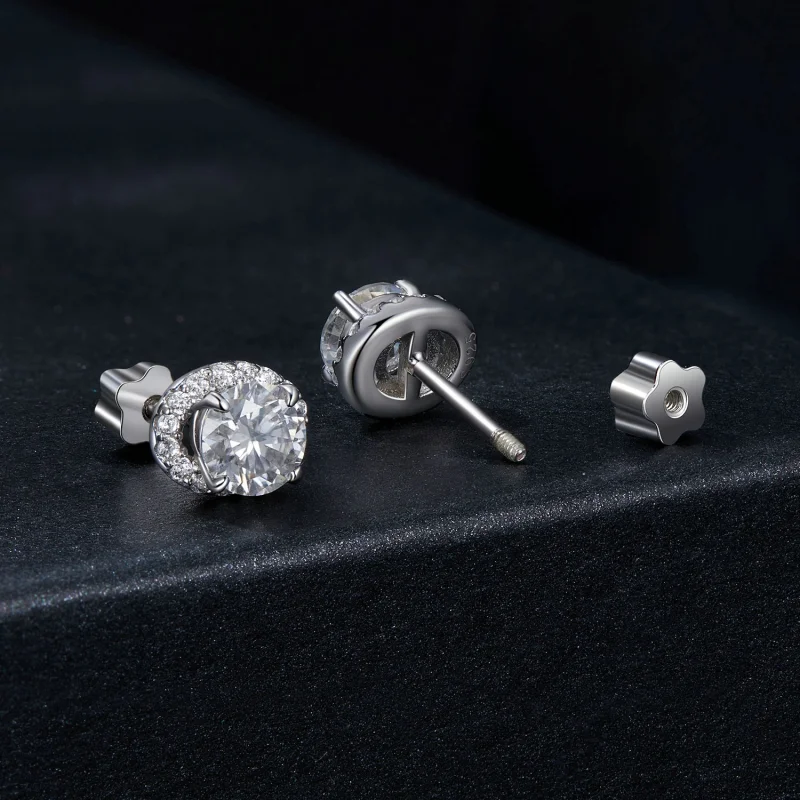 (Bild für) PANDORA Style Sternen-Moissanit 0,5 ct Ohrringe (zwei Zertifikate) - MSE054 - Ansicht 2