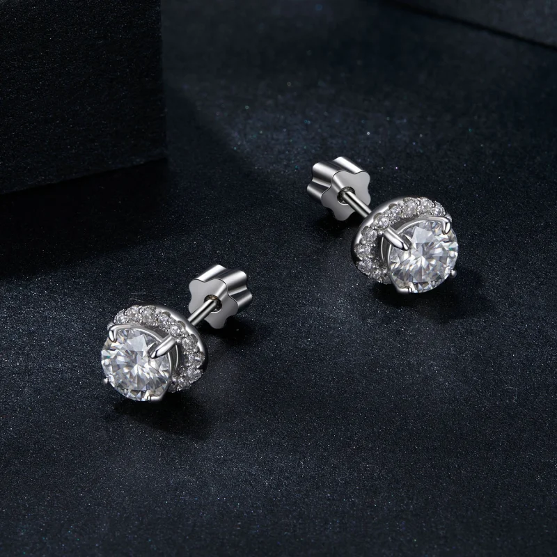 (Bild für) PANDORA Style Sternen-Moissanit 0,5 ct Ohrringe (zwei Zertifikate) - MSE054 - Ansicht 3