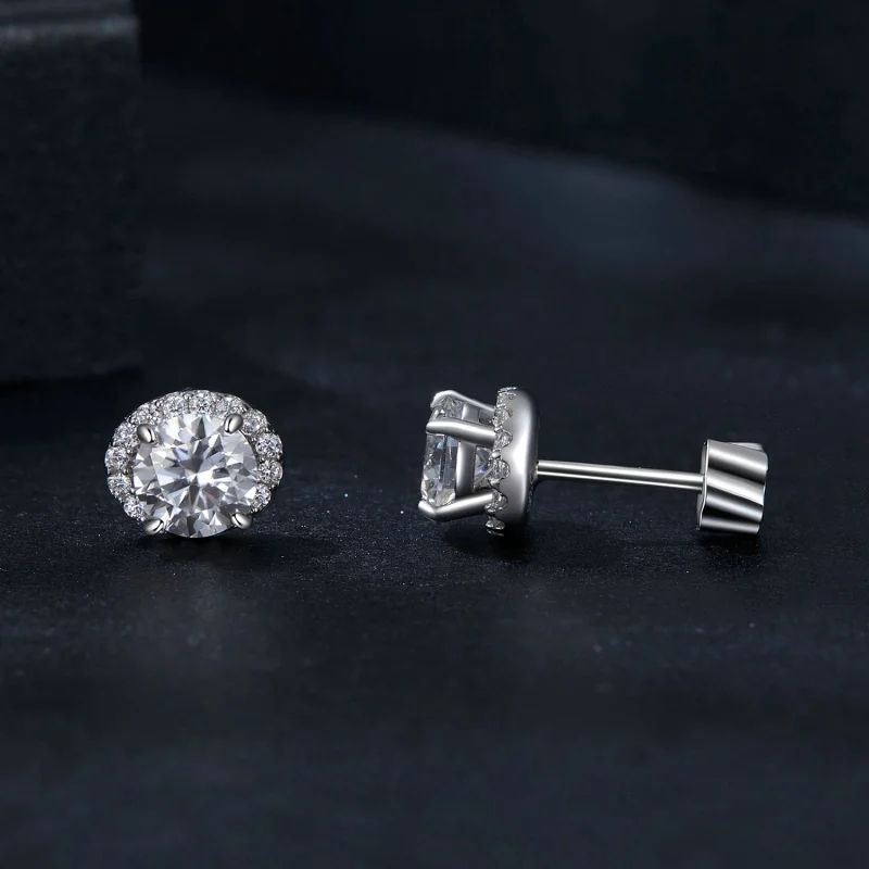 (Bild für) PANDORA Style Sternen-Moissanit 0,5 ct Ohrringe (zwei Zertifikate) - MSE054 - Ansicht 4