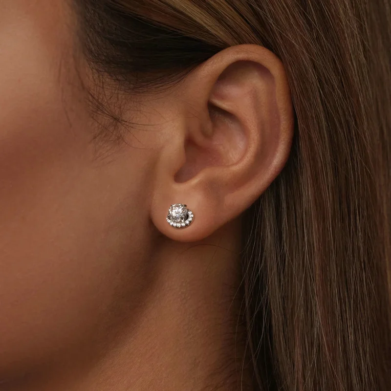 (Bild für) PANDORA Style Sternen-Moissanit 0,5 ct Ohrringe (zwei Zertifikate) - MSE054 - Ansicht 5