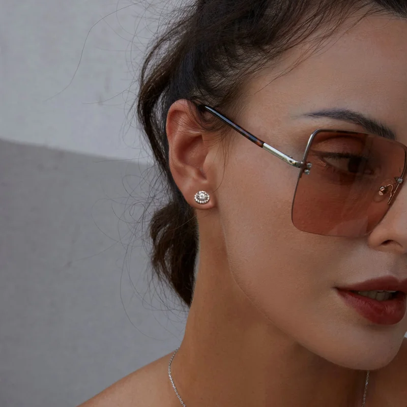 (Bild für) PANDORA Style Sternen-Moissanit 0,5 ct Ohrringe (zwei Zertifikate) - MSE054 - Ansicht 7