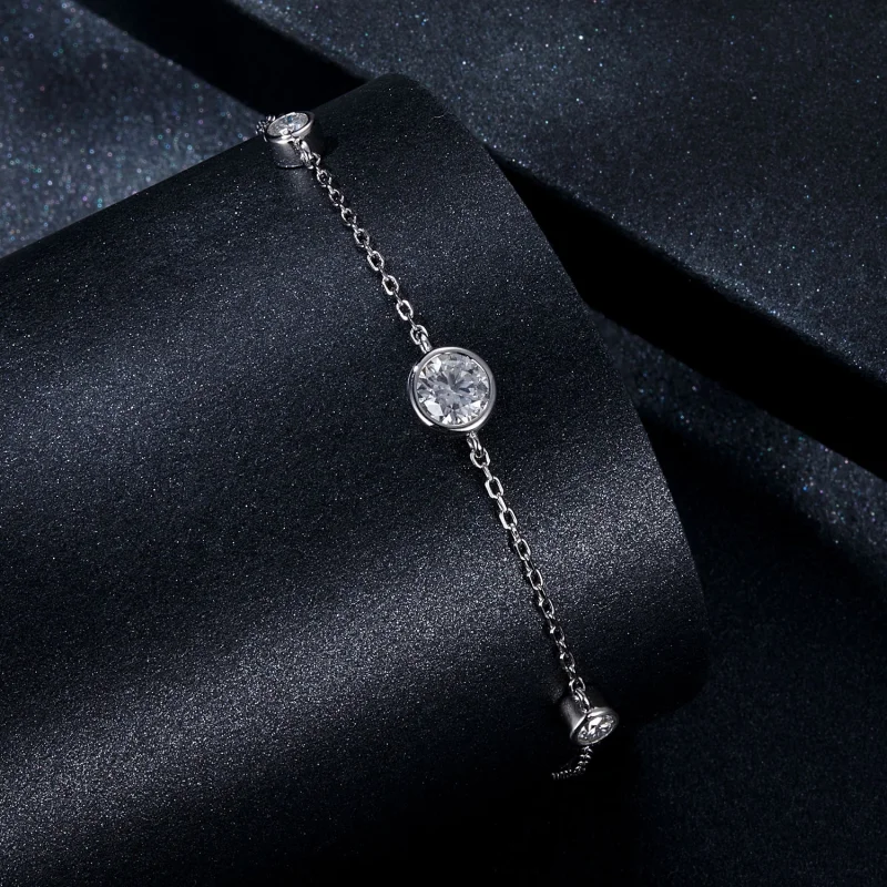 (Bild für) PANDORA Style Sternen-Moissanit-Armband (mit einem Zertifikat) - MSB018 - Ansicht 2