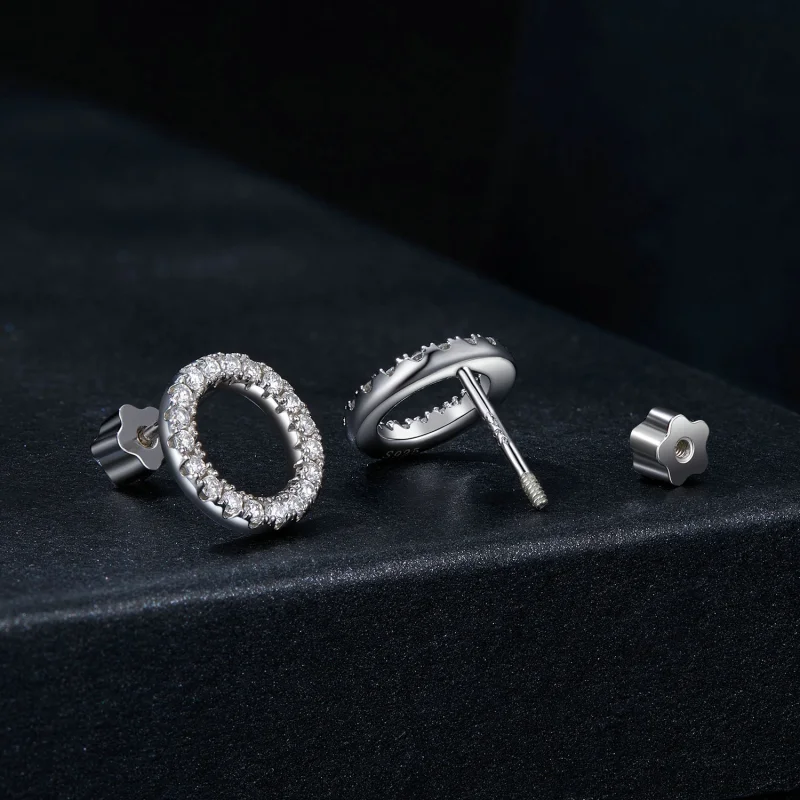 (Bild für) PANDORA Style Sternennacht Moissanit 0,013ct Ohrringe (Zwei Zertifikate) - MSE05 - Ansicht 2