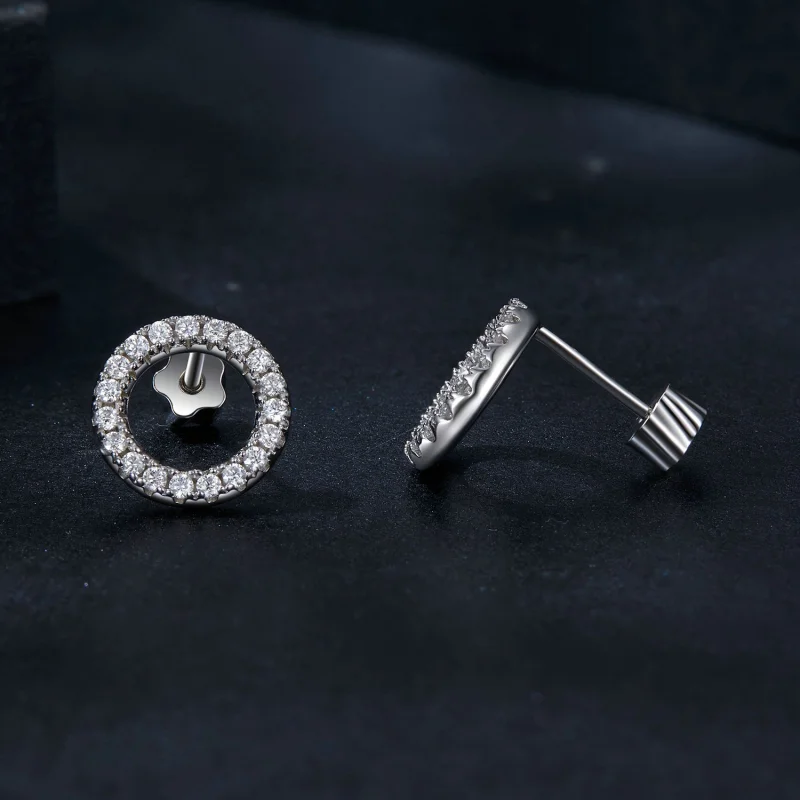 (Bild für) PANDORA Style Sternennacht Moissanit 0,013ct Ohrringe (Zwei Zertifikate) - MSE05 - Ansicht 4