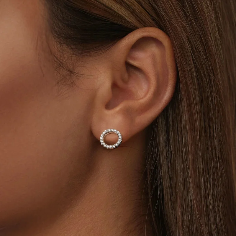(Bild für) PANDORA Style Sternennacht Moissanit 0,013ct Ohrringe (Zwei Zertifikate) - MSE05 - Ansicht 5